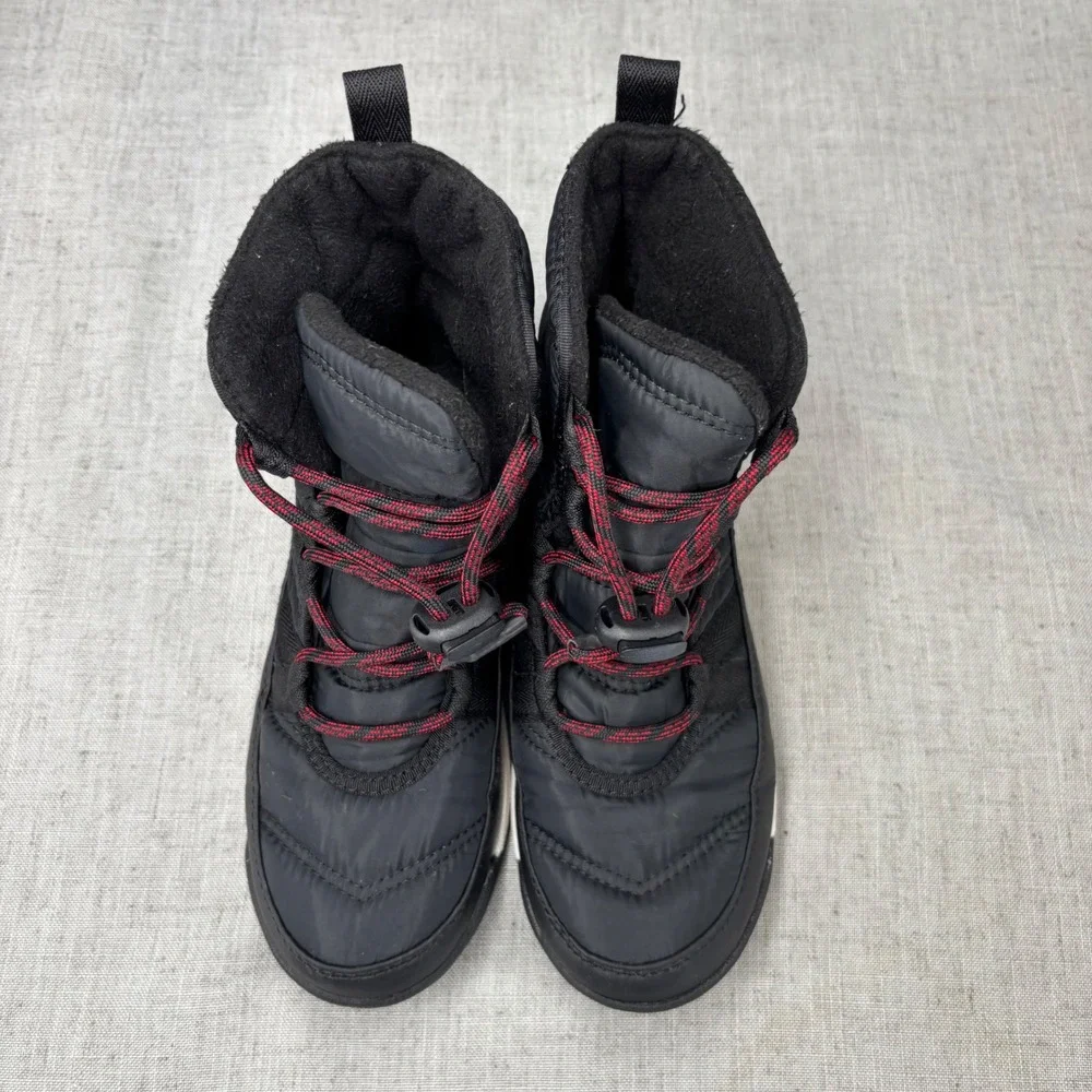 Sorel Whitney II Short Lace Boots Black Red Waterproof Snow Winter Kids Size‎ 1